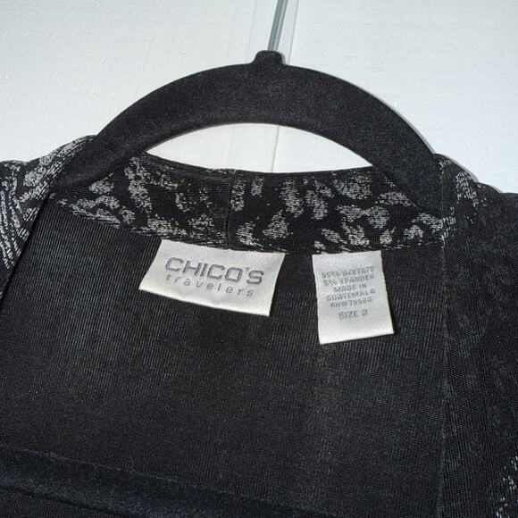 Chico’s Travelers Women’s Slinky Knit Cardigan Animal Print Black Size 3 XL - Picture 4 of 4